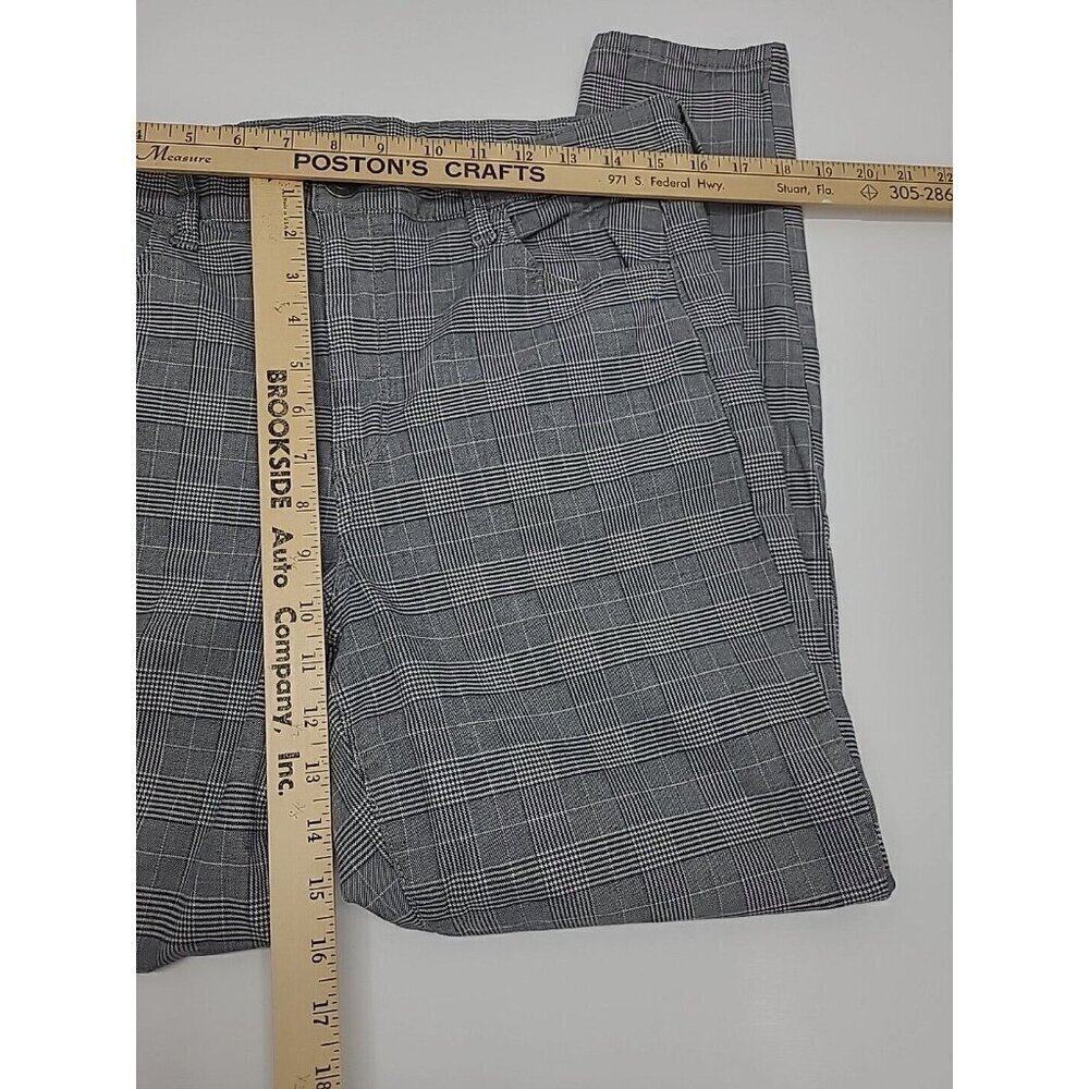 American Eagle Super Stretch Pants Women's Size 14 Regular Grey Plaid Tapered - Picture 3 of 6
